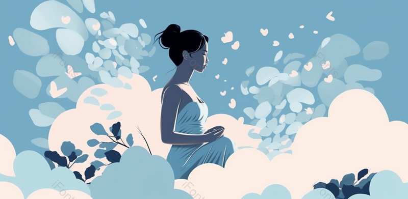 蓝色清新温馨母亲节母爱温馨温暖关爱背景母亲康乃馨,插画/手绘图,插画/手绘图库,插画/手绘图下载,插画/手绘